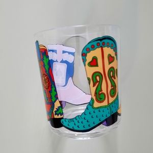Department 56 Colorful Cowboy Boot Glass